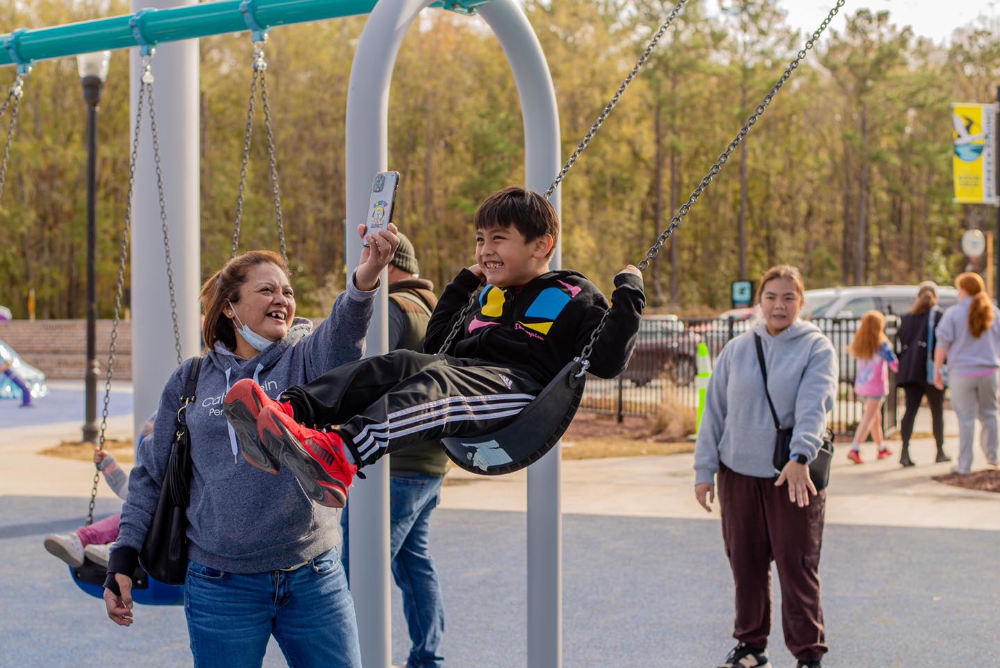 child on swing